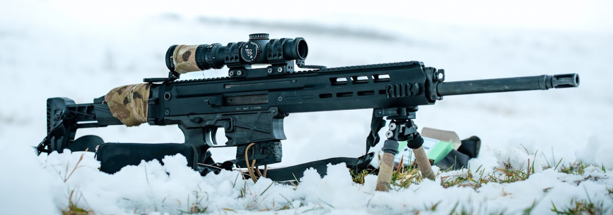 Puška pro přesnou střelbu BREN 2 PPS v ráži 7,62 × 51 mm NATO při střelbě v zimních podmínkách