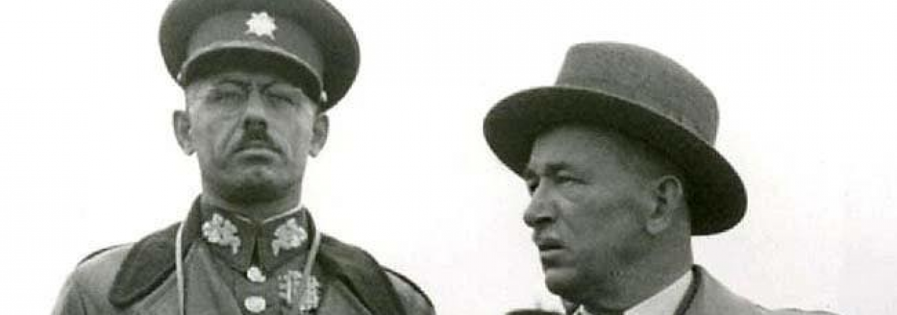 Vojtěch Boris Luža s prezidentem republiky Edvardem Benešem na manévrech čs. branné moci v listopadu 1937