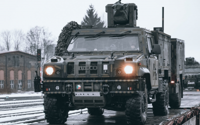 Vojáci 31. pluku RCHBO AČR během přesunu techniky z Litvy