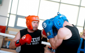 Vojáci Armády ČR během boxerského zápasu na přeboru 143. zásobovacího praporu v Olomouci