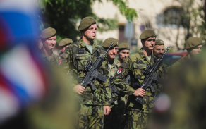 Change of command ceremony for the 7th Mechanised Brigade