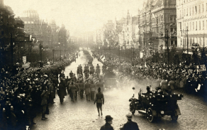 Slavnostní přivítání T. G. Masaryka v Praze 21. prosince 1918.